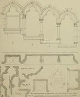 An illustration from An analysis of Gothic architecture. Illustrated by a series of upwards of seven hundred examples of doorways, windows, mouldings, roofs, arches, crosses, panels, buttresses, seats, screens, etc., and accompanied with remarks on the several details of an ecclesiastical edifice (1903)