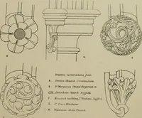An illustration from An analysis of Gothic architecture. Illustrated by a series of upwards of seven hundred examples of doorways, windows, mouldings, roofs, arches, crosses, panels, buttresses, seats, screens, etc., and accompanied with remarks on the several details of an ecclesiastical edifice (1903)