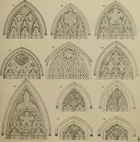 An illustration from An analysis of Gothic architecture. Illustrated by a series of upwards of seven hundred examples of doorways, windows, mouldings, roofs, arches, crosses, panels, buttresses, seats, screens, etc., and accompanied with remarks on the several details of an ecclesiastical edifice (1903)