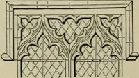 An illustration from An analysis of Gothic architecture. Illustrated by a series of upwards of seven hundred examples of doorways, windows, mouldings, roofs, arches, crosses, panels, buttresses, seats, screens, etc., and accompanied with remarks on the several details of an ecclesiastical edifice (1903)