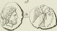 An illustration from Ancient coins of Greek cities and kings. From various collections principally in Great Britain; (1831)