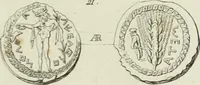 An illustration from Ancient coins of Greek cities and kings. From various collections principally in Great Britain; (1831)