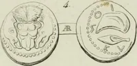 An illustration from Ancient coins of Greek cities and kings. From various collections principally in Great Britain; (1831)