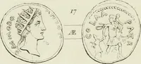 An illustration from Ancient coins of Greek cities and kings. From various collections principally in Great Britain; (1831)