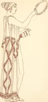 An illustration from Ancient Greek female costume : illustrated by one hundred and twelve plates and numerous smaller illustrations ; with descriptive letterpress and descriptive passages from the works of Homer, Hesiod, Herodotus, Aeschylus, Euripides, Aristophanes, Theocritus, Xenophon, Lucian, and other Greek authors (1882)