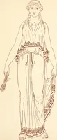An illustration from Ancient Greek female costume : illustrated by one hundred and twelve plates and numerous smaller illustrations ; with descriptive letterpress and descriptive passages from the works of Homer, Hesiod, Herodotus, Aeschylus, Euripides, Aristophanes, Theocritus, Xenophon, Lucian, and other Greek authors (1882)