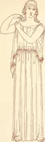Picture 51 of 176 from Ancient Greek female costume : illustrated by one hundred and twelve plates and numerous smaller illustrations ; with descriptive letterpress and descriptive passages from the works of Homer, Hesiod, Herodotus, Aeschylus, Euripides, Aristophanes, Theocritus, Xenophon, Lucian, and other Greek authors (1882), leaf 118