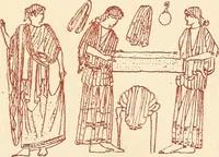 Picture 4 of 176 from Ancient Greek female costume : illustrated by one hundred and twelve plates and numerous smaller illustrations ; with descriptive letterpress and descriptive passages from the works of Homer, Hesiod, Herodotus, Aeschylus, Euripides, Aristophanes, Theocritus, Xenophon, Lucian, and other Greek authors (1882), leaf 12