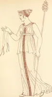Picture 53 of 176 from Ancient Greek female costume : illustrated by one hundred and twelve plates and numerous smaller illustrations ; with descriptive letterpress and descriptive passages from the works of Homer, Hesiod, Herodotus, Aeschylus, Euripides, Aristophanes, Theocritus, Xenophon, Lucian, and other Greek authors (1882), leaf 122