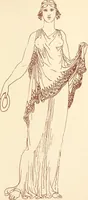An illustration from Ancient Greek female costume : illustrated by one hundred and twelve plates and numerous smaller illustrations ; with descriptive letterpress and descriptive passages from the works of Homer, Hesiod, Herodotus, Aeschylus, Euripides, Aristophanes, Theocritus, Xenophon, Lucian, and other Greek authors (1882)