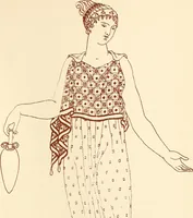 Picture 55 of 176 from Ancient Greek female costume : illustrated by one hundred and twelve plates and numerous smaller illustrations ; with descriptive letterpress and descriptive passages from the works of Homer, Hesiod, Herodotus, Aeschylus, Euripides, Aristophanes, Theocritus, Xenophon, Lucian, and other Greek authors (1882), leaf 126