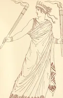 Picture 61 of 176 from Ancient Greek female costume : illustrated by one hundred and twelve plates and numerous smaller illustrations ; with descriptive letterpress and descriptive passages from the works of Homer, Hesiod, Herodotus, Aeschylus, Euripides, Aristophanes, Theocritus, Xenophon, Lucian, and other Greek authors (1882), leaf 136