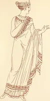 An illustration from Ancient Greek female costume : illustrated by one hundred and twelve plates and numerous smaller illustrations ; with descriptive letterpress and descriptive passages from the works of Homer, Hesiod, Herodotus, Aeschylus, Euripides, Aristophanes, Theocritus, Xenophon, Lucian, and other Greek authors (1882)