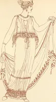 An illustration from Ancient Greek female costume : illustrated by one hundred and twelve plates and numerous smaller illustrations ; with descriptive letterpress and descriptive passages from the works of Homer, Hesiod, Herodotus, Aeschylus, Euripides, Aristophanes, Theocritus, Xenophon, Lucian, and other Greek authors (1882)
