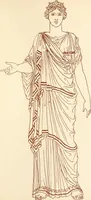 An illustration from Ancient Greek female costume : illustrated by one hundred and twelve plates and numerous smaller illustrations ; with descriptive letterpress and descriptive passages from the works of Homer, Hesiod, Herodotus, Aeschylus, Euripides, Aristophanes, Theocritus, Xenophon, Lucian, and other Greek authors (1882)