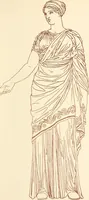 An illustration from Ancient Greek female costume : illustrated by one hundred and twelve plates and numerous smaller illustrations ; with descriptive letterpress and descriptive passages from the works of Homer, Hesiod, Herodotus, Aeschylus, Euripides, Aristophanes, Theocritus, Xenophon, Lucian, and other Greek authors (1882)