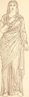 An illustration from Ancient Greek female costume : illustrated by one hundred and twelve plates and numerous smaller illustrations ; with descriptive letterpress and descriptive passages from the works of Homer, Hesiod, Herodotus, Aeschylus, Euripides, Aristophanes, Theocritus, Xenophon, Lucian, and other Greek authors (1882)