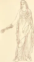 An illustration from Ancient Greek female costume : illustrated by one hundred and twelve plates and numerous smaller illustrations ; with descriptive letterpress and descriptive passages from the works of Homer, Hesiod, Herodotus, Aeschylus, Euripides, Aristophanes, Theocritus, Xenophon, Lucian, and other Greek authors (1882)