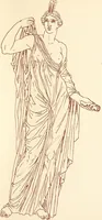 An illustration from Ancient Greek female costume : illustrated by one hundred and twelve plates and numerous smaller illustrations ; with descriptive letterpress and descriptive passages from the works of Homer, Hesiod, Herodotus, Aeschylus, Euripides, Aristophanes, Theocritus, Xenophon, Lucian, and other Greek authors (1882)