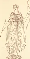 Picture 95 of 176 from Ancient Greek female costume : illustrated by one hundred and twelve plates and numerous smaller illustrations ; with descriptive letterpress and descriptive passages from the works of Homer, Hesiod, Herodotus, Aeschylus, Euripides, Aristophanes, Theocritus, Xenophon, Lucian, and other Greek authors (1882), leaf 206