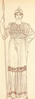 An illustration from Ancient Greek female costume : illustrated by one hundred and twelve plates and numerous smaller illustrations ; with descriptive letterpress and descriptive passages from the works of Homer, Hesiod, Herodotus, Aeschylus, Euripides, Aristophanes, Theocritus, Xenophon, Lucian, and other Greek authors (1882)