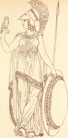 An illustration from Ancient Greek female costume : illustrated by one hundred and twelve plates and numerous smaller illustrations ; with descriptive letterpress and descriptive passages from the works of Homer, Hesiod, Herodotus, Aeschylus, Euripides, Aristophanes, Theocritus, Xenophon, Lucian, and other Greek authors (1882)