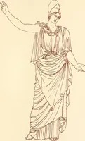 An illustration from Ancient Greek female costume : illustrated by one hundred and twelve plates and numerous smaller illustrations ; with descriptive letterpress and descriptive passages from the works of Homer, Hesiod, Herodotus, Aeschylus, Euripides, Aristophanes, Theocritus, Xenophon, Lucian, and other Greek authors (1882)