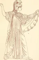 Picture 103 of 176 from Ancient Greek female costume : illustrated by one hundred and twelve plates and numerous smaller illustrations ; with descriptive letterpress and descriptive passages from the works of Homer, Hesiod, Herodotus, Aeschylus, Euripides, Aristophanes, Theocritus, Xenophon, Lucian, and other Greek authors (1882), leaf 222