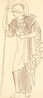 An illustration from Ancient Greek female costume : illustrated by one hundred and twelve plates and numerous smaller illustrations ; with descriptive letterpress and descriptive passages from the works of Homer, Hesiod, Herodotus, Aeschylus, Euripides, Aristophanes, Theocritus, Xenophon, Lucian, and other Greek authors (1882)