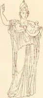 An illustration from Ancient Greek female costume : illustrated by one hundred and twelve plates and numerous smaller illustrations ; with descriptive letterpress and descriptive passages from the works of Homer, Hesiod, Herodotus, Aeschylus, Euripides, Aristophanes, Theocritus, Xenophon, Lucian, and other Greek authors (1882)