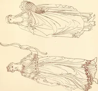 An illustration from Ancient Greek female costume : illustrated by one hundred and twelve plates and numerous smaller illustrations ; with descriptive letterpress and descriptive passages from the works of Homer, Hesiod, Herodotus, Aeschylus, Euripides, Aristophanes, Theocritus, Xenophon, Lucian, and other Greek authors (1882)