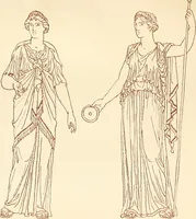 Picture 168 of 176 from Ancient Greek female costume : illustrated by one hundred and twelve plates and numerous smaller illustrations ; with descriptive letterpress and descriptive passages from the works of Homer, Hesiod, Herodotus, Aeschylus, Euripides, Aristophanes, Theocritus, Xenophon, Lucian, and other Greek authors (1882), leaf 304
