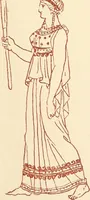 Picture 15 of 176 from Ancient Greek female costume : illustrated by one hundred and twelve plates and numerous smaller illustrations ; with descriptive letterpress and descriptive passages from the works of Homer, Hesiod, Herodotus, Aeschylus, Euripides, Aristophanes, Theocritus, Xenophon, Lucian, and other Greek authors (1882), leaf 32
