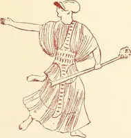 An illustration from Ancient Greek female costume : illustrated by one hundred and twelve plates and numerous smaller illustrations ; with descriptive letterpress and descriptive passages from the works of Homer, Hesiod, Herodotus, Aeschylus, Euripides, Aristophanes, Theocritus, Xenophon, Lucian, and other Greek authors (1882)