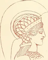 An illustration from Ancient Greek female costume : illustrated by one hundred and twelve plates and numerous smaller illustrations ; with descriptive letterpress and descriptive passages from the works of Homer, Hesiod, Herodotus, Aeschylus, Euripides, Aristophanes, Theocritus, Xenophon, Lucian, and other Greek authors (1882)