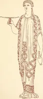Picture 40 of 176 from Ancient Greek female costume : illustrated by one hundred and twelve plates and numerous smaller illustrations ; with descriptive letterpress and descriptive passages from the works of Homer, Hesiod, Herodotus, Aeschylus, Euripides, Aristophanes, Theocritus, Xenophon, Lucian, and other Greek authors (1882), leaf 96
