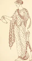 An illustration from Ancient Greek female costume : illustrated by one hundred and twelve plates and numerous smaller illustrations ; with descriptive letterpress and descriptive passages from the works of Homer, Hesiod, Herodotus, Aeschylus, Euripides, Aristophanes, Theocritus, Xenophon, Lucian, and other Greek authors (1882)
