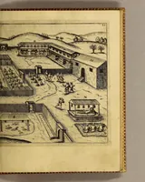 An illustration from Ander Schiffart[.] In die Orientalische Indien, so die holländische Schieff (welche im Martio 1598. aussgefahren, dauon die 2. letzste im Mayo 1600. mit grossem Schatz von Würtz wider kommen seynd) verrichtet. : Darin[n] kürtzlich, doch warhafftiglich, der gantze Success der Reyse, erzehlet wirdt. Mit etlichen nötigen Erklärung, Carten vnd Figuren gezieret, (1615)