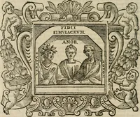 An illustration from Andreae Alciati Emblemata cum commentariis Claudii Minois I.C. Francisci Sanctii Brocensis, & notis Laurentij Pignorij Patavini : nouissima hac editione in continuam vnius commentarij seriem congestis, in certas quasdam quasi classes dispositis, & plusquam dimidia parte auctis (1661)