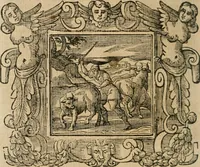 An illustration from Andreae Alciati Emblemata cum commentariis Claudii Minois I.C. Francisci Sanctii Brocensis, & notis Laurentij Pignorij Patavini : nouissima hac editione in continuam vnius commentarij seriem congestis, in certas quasdam quasi classes dispositis, & plusquam dimidia parte auctis (1661)