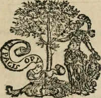 An illustration from Andreae Alciati Emblemata cum commentariis Claudii Minois I.C. Francisci Sanctii Brocensis, & notis Laurentij Pignorij Patavini : nouissima hac editione in continuam vnius commentarij seriem congestis, in certas quasdam quasi classes dispositis, & plusquam dimidia parte auctis (1661)