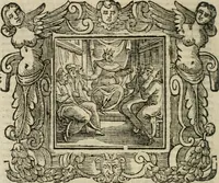 An illustration from Andreae Alciati Emblemata cum commentariis Claudii Minois I.C. Francisci Sanctii Brocensis, & notis Laurentij Pignorij Patavini : nouissima hac editione in continuam vnius commentarij seriem congestis, in certas quasdam quasi classes dispositis, & plusquam dimidia parte auctis (1661)