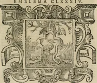 An illustration from Andreae Alciati Emblemata cum commentariis Claudii Minois I.C. Francisci Sanctii Brocensis, & notis Laurentij Pignorij Patavini : nouissima hac editione in continuam vnius commentarij seriem congestis, in certas quasdam quasi classes dispositis, & plusquam dimidia parte auctis (1661)