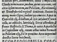 An illustration from Andreae Fuluii Sabini antiquarii De Vrbis antiquitatibus libri quinque ; item, De Vrbis eiusdem laudibus oratio ; In populi Ro. laudem elegeia ; De Romuli, & Remi expositione egloga : quae cuncta, me[n]dis omnibus quib[us] prior editio squallebat : nuper excussa ac repurgata : indice copiosissimo ordinatissimo[que] repposito (1545)