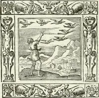 An illustration from Andreæ Alciati emblemata cvm commentariis Clavdii Minois...: & notis Lavrentii Pignorii Patavini : nouissima hac editione in continuam vnius commentarij seriem congestis, in certas quasdam quasi classes dispositis, & plusquam dimidia parte auctis (1621)