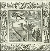 An illustration from Andreæ Alciati emblemata cvm commentariis Clavdii Minois...: & notis Lavrentii Pignorii Patavini : nouissima hac editione in continuam vnius commentarij seriem congestis, in certas quasdam quasi classes dispositis, & plusquam dimidia parte auctis (1621)