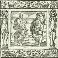 Picture 51 of 228 from Andreæ Alciati emblemata cvm commentariis Clavdii Minois...: & notis Lavrentii Pignorii Patavini : nouissima hac editione in continuam vnius commentarij seriem congestis, in certas quasdam quasi classes dispositis, & plusquam dimidia parte auctis (1621), leaf 299