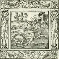 Picture 55 of 228 from Andreæ Alciati emblemata cvm commentariis Clavdii Minois...: & notis Lavrentii Pignorii Patavini : nouissima hac editione in continuam vnius commentarij seriem congestis, in certas quasdam quasi classes dispositis, & plusquam dimidia parte auctis (1621), leaf 315