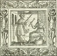Picture 56 of 228 from Andreæ Alciati emblemata cvm commentariis Clavdii Minois...: & notis Lavrentii Pignorii Patavini : nouissima hac editione in continuam vnius commentarij seriem congestis, in certas quasdam quasi classes dispositis, & plusquam dimidia parte auctis (1621), leaf 318
