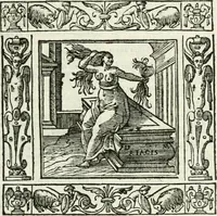 An illustration from Andreæ Alciati emblemata cvm commentariis Clavdii Minois...: & notis Lavrentii Pignorii Patavini : nouissima hac editione in continuam vnius commentarij seriem congestis, in certas quasdam quasi classes dispositis, & plusquam dimidia parte auctis (1621)